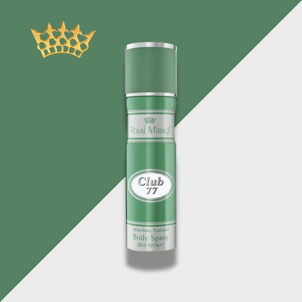 Royal Mirage Club 77 Refreshing Perfumed Body Spray- 200ml