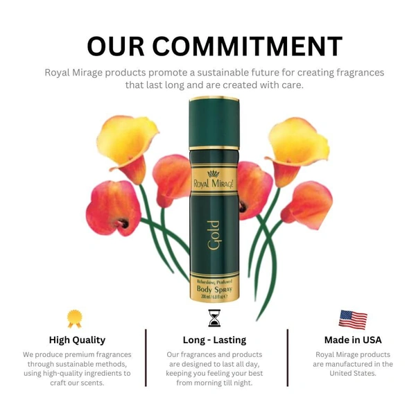 Royal Mirage Gold Refreshing Perfumed Body Spray- 200ml