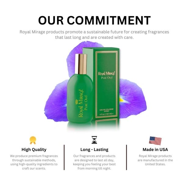 Royal Mirage Pure Oud Eau De Cologne Spray- 120ml