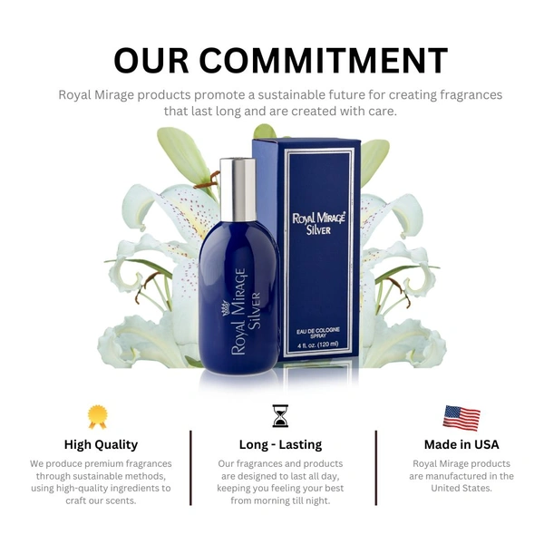 Royal Mirage Silver Eau De Cologne Spray- 120ml