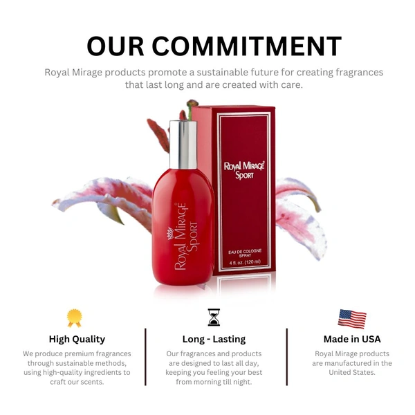 Royal Mirage Sport Eau De Cologne Spray- 120ml