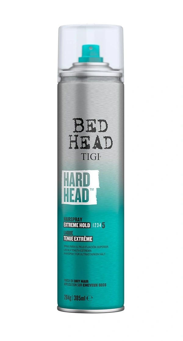 TIGI Bed Head Hard Head Hair Spray for Extreme Hold & Natural Shine Finish, Dries Instantly for Lasting Effect, Hair Setting Spray with Long Lasting Hold for Hairstyling, Unisex Spray for All Hair Types- 385 ml