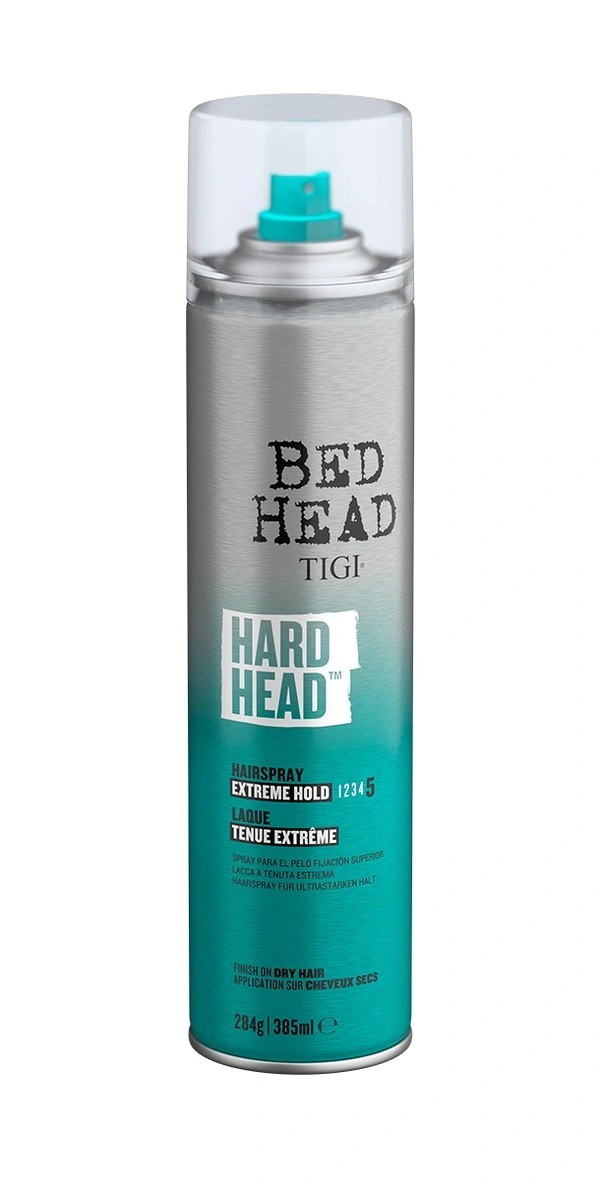 TIGI Bed Head Hard Head Hair Spray for Extreme Hold & Natural Shine Finish, Dries Instantly for Lasting Effect, Hair Setting Spray with Long Lasting Hold for Hairstyling, Unisex Spray for All Hair Types- 385 ml