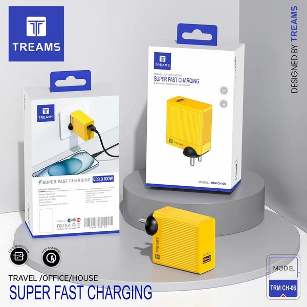 Treams 100 Wat Super Fast Charger (1 Year Warranty ) 