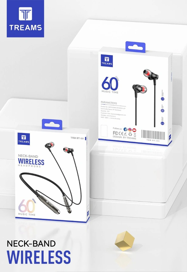TREAMS BT 151 Premium Bluetooth Neckband (6 Months Warranty) 