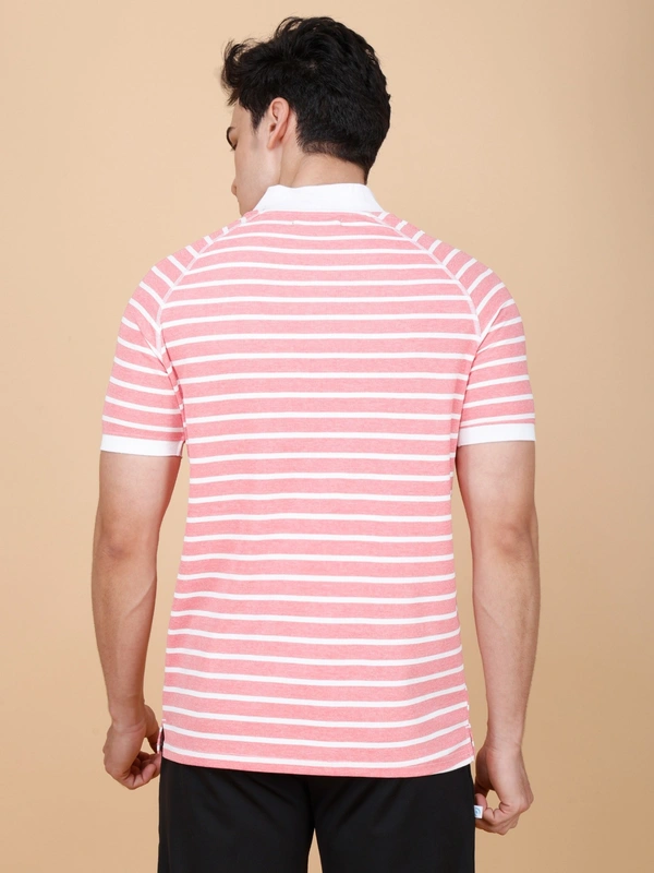 SMART FIT HALF SLEEVE POLO T-SHIRT - L, DARK PINK