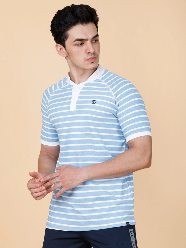 SMART FIT HALF SLEEVE POLO T-SHIRT - L, SKY BLUE