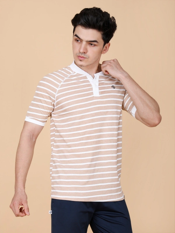 SMART FIT HALF SLEEVE POLO T-SHIRT - XL, BROWN