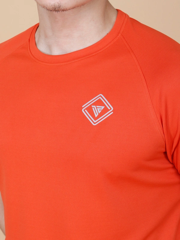 EVERYDAY ESSENTIAL PLAIN HALF SLEEVE T-SHIRT - M, RUST ORANGE