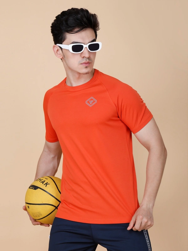 EVERYDAY ESSENTIAL PLAIN HALF SLEEVE T-SHIRT - M, RUST ORANGE