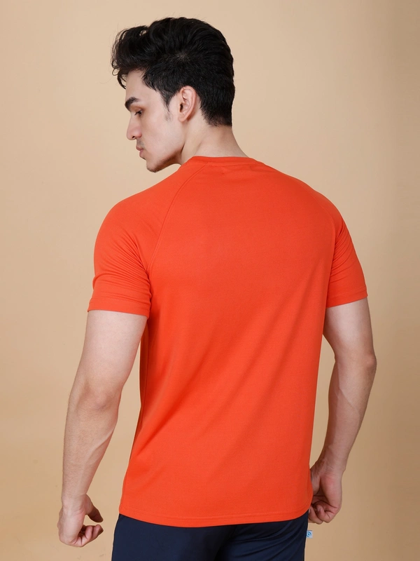 EVERYDAY ESSENTIAL PLAIN HALF SLEEVE T-SHIRT - M, RUST ORANGE