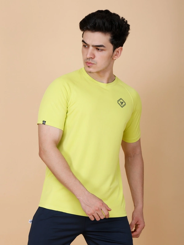 EVERYDAY ESSENTIAL PLAIN HALF SLEEVE T-SHIRT - XXL, LIME GREEN