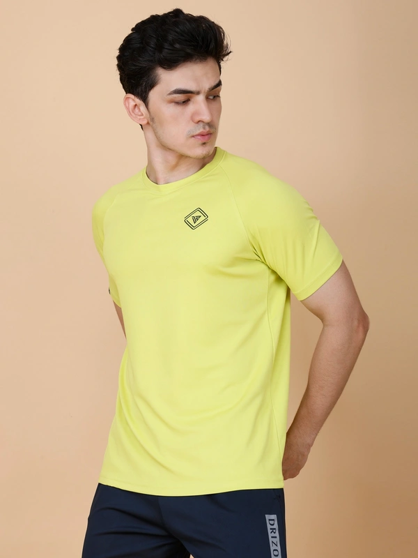 EVERYDAY ESSENTIAL PLAIN HALF SLEEVE T-SHIRT - XXL, LIME GREEN