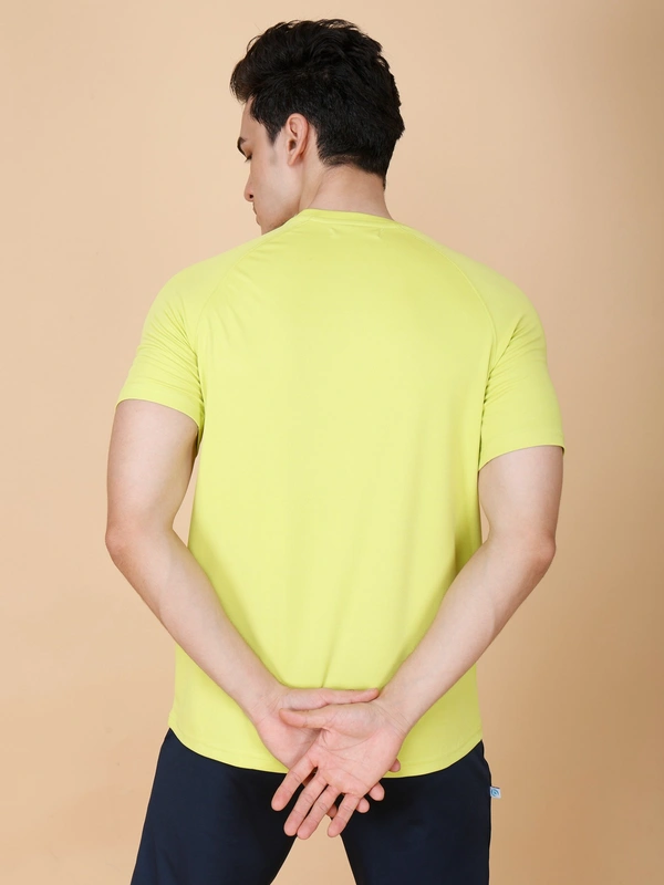 EVERYDAY ESSENTIAL PLAIN HALF SLEEVE T-SHIRT - XXL, LIME GREEN