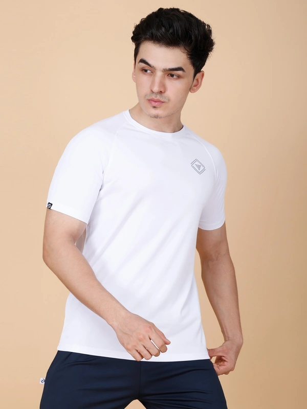 EVERYDAY ESSENTIAL PLAIN HALF SLEEVE T-SHIRT - M, WHITE