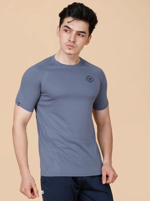 EVERYDAY ESSENTIAL PLAIN HALF SLEEVE T-SHIRT - L, DARK GREY