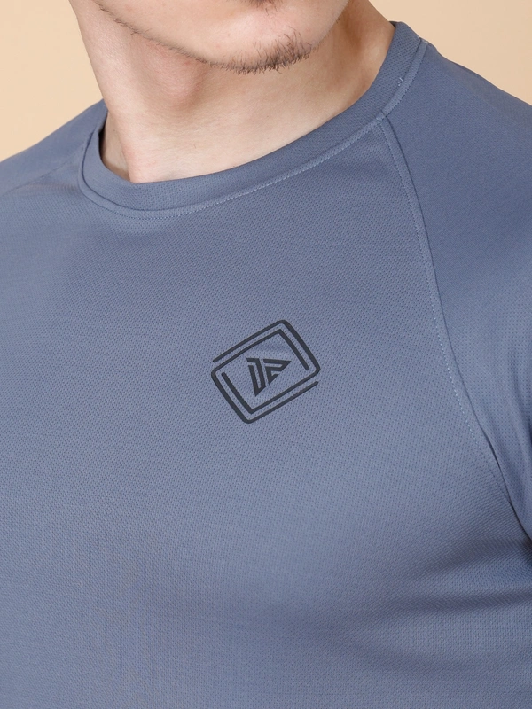 EVERYDAY ESSENTIAL PLAIN HALF SLEEVE T-SHIRT - L, DARK GREY