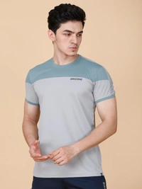 PERFORMANCE PANELLED HALF SLEEVE  T-SHIRT - XL, GREY