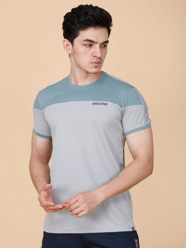 PERFORMANCE PANELLED HALF SLEEVE  T-SHIRT - XL, GREY