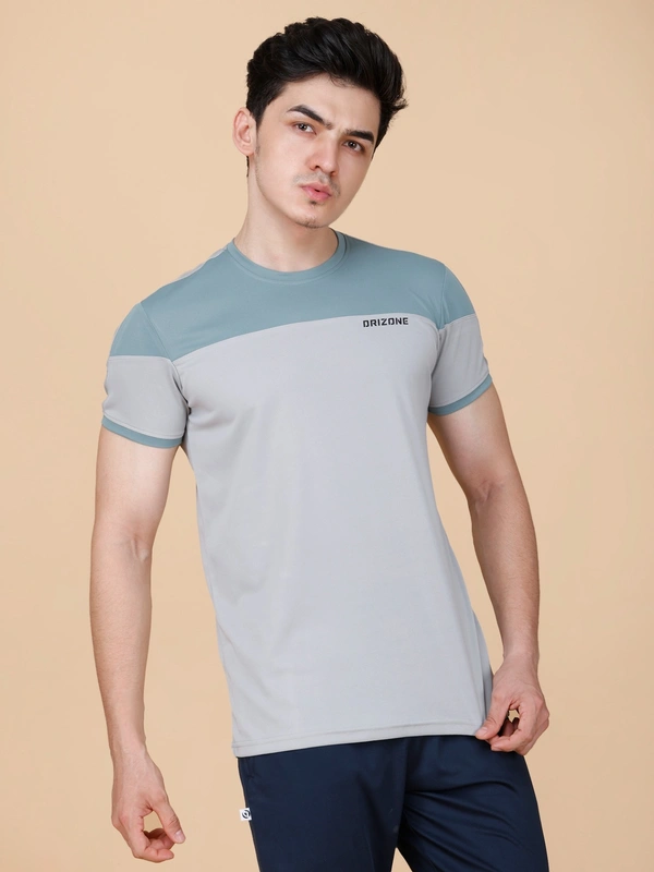 PERFORMANCE PANELLED HALF SLEEVE  T-SHIRT - XL, GREY