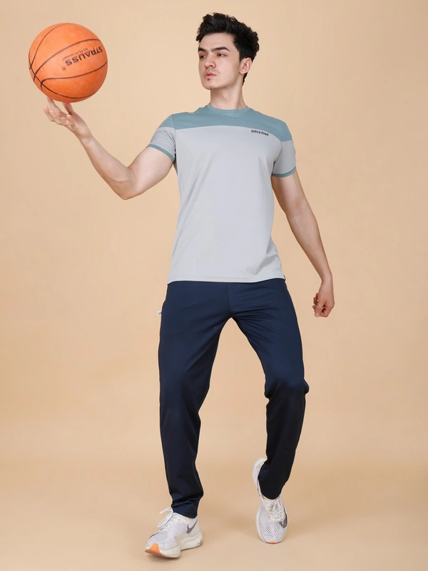 PERFORMANCE PANELLED HALF SLEEVE  T-SHIRT - XL, GREY