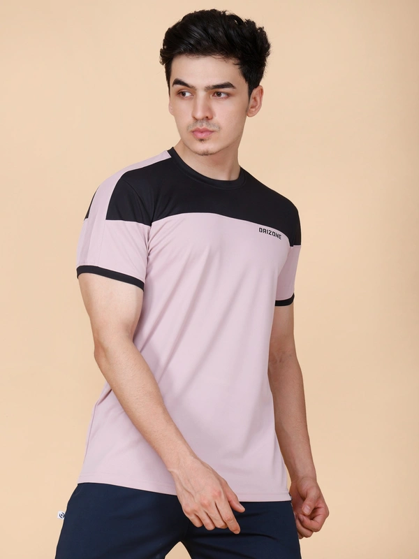 PERFORMANCE PANELLED HALF SLEEVE  T-SHIRT - XL, ONION PINK