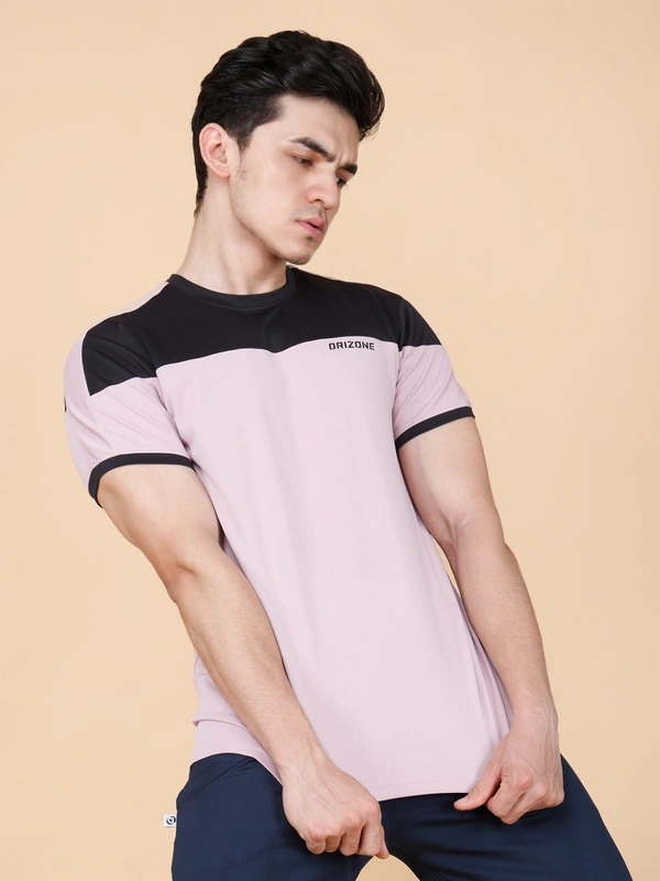 PERFORMANCE PANELLED HALF SLEEVE  T-SHIRT - XL, ONION PINK