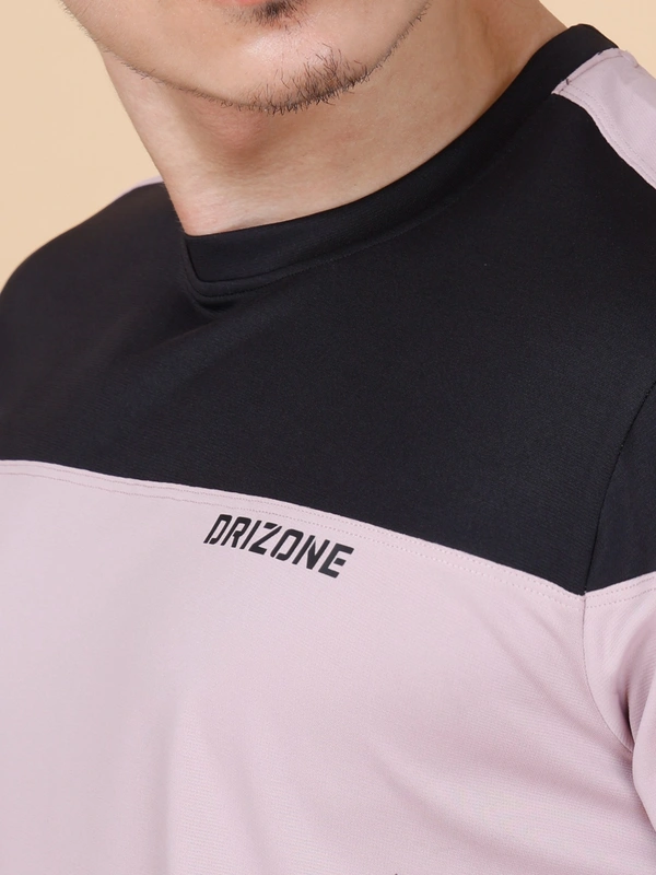 PERFORMANCE PANELLED HALF SLEEVE  T-SHIRT - XL, ONION PINK