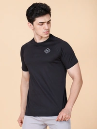 EVERYDAY ESSENTIAL PLAIN HALF SLEEVE T-SHIRT - L, BLACK
