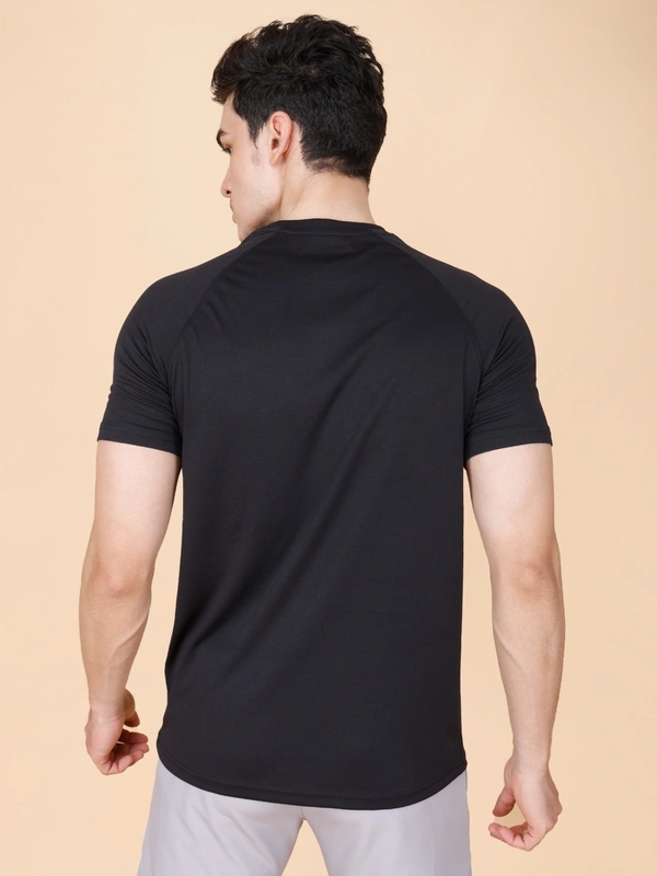 EVERYDAY ESSENTIAL PLAIN HALF SLEEVE T-SHIRT - L, BLACK