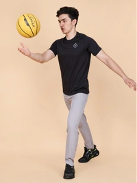 EVERYDAY ESSENTIAL PLAIN HALF SLEEVE T-SHIRT - L, BLACK
