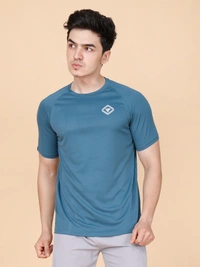 EVERYDAY ESSENTIAL PLAIN HALF SLEEVE T-SHIRT - M, DARK CYAN