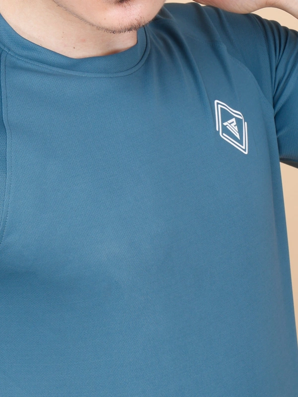EVERYDAY ESSENTIAL PLAIN HALF SLEEVE T-SHIRT - M, DARK CYAN