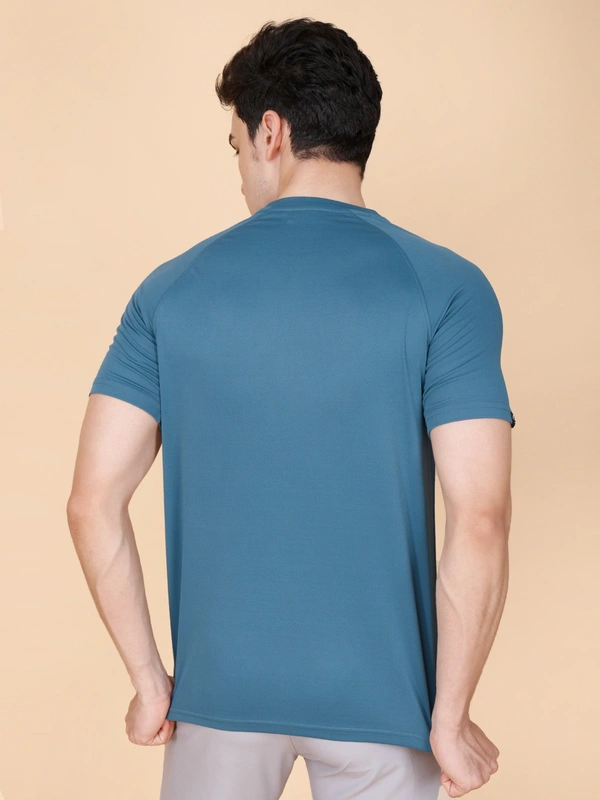 EVERYDAY ESSENTIAL PLAIN HALF SLEEVE T-SHIRT - M, DARK CYAN
