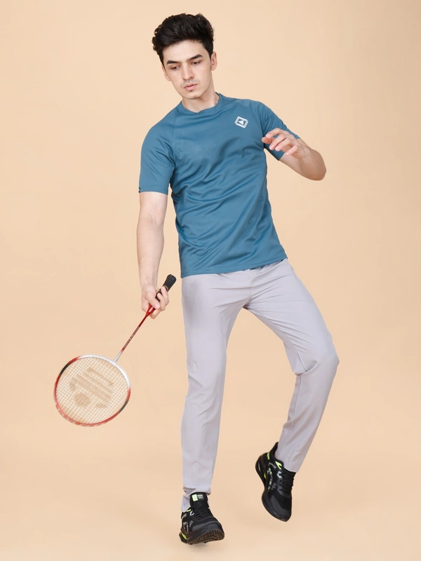 EVERYDAY ESSENTIAL PLAIN HALF SLEEVE T-SHIRT - M, DARK CYAN