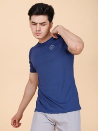 EVERYDAY ESSENTIAL PLAIN HALF SLEEVE T-SHIRT - XL, NAVY BLUE