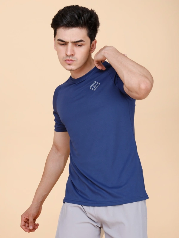 EVERYDAY ESSENTIAL PLAIN HALF SLEEVE T-SHIRT - XL, NAVY BLUE