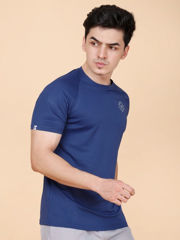 EVERYDAY ESSENTIAL PLAIN HALF SLEEVE T-SHIRT - XL, NAVY BLUE
