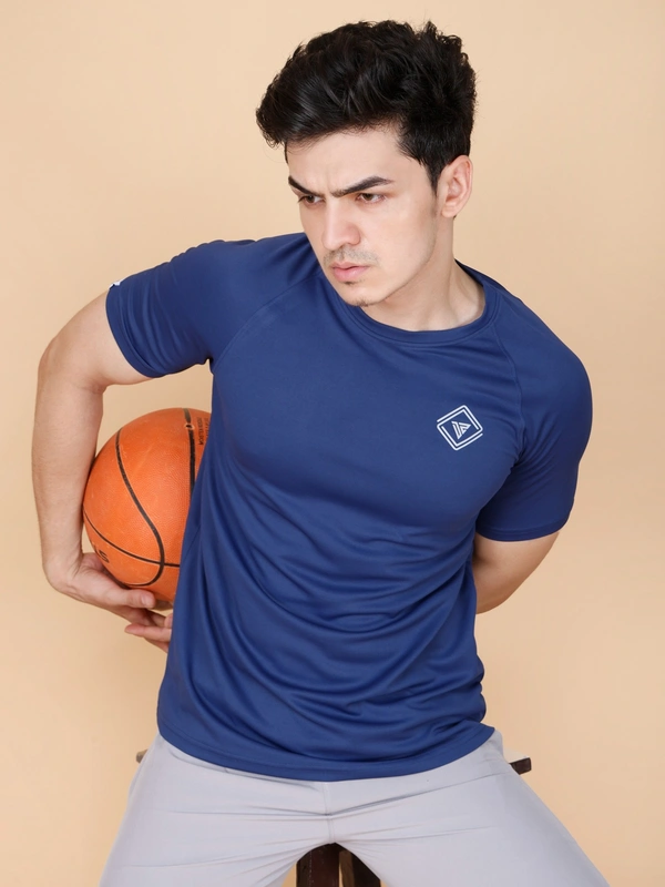EVERYDAY ESSENTIAL PLAIN HALF SLEEVE T-SHIRT - XL, NAVY BLUE