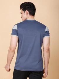 PERFORMANCE PANELLED HALF SLEEVE  T-SHIRT - XXL, DARK NAVY BLUE