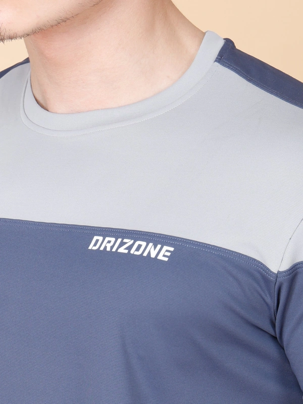 PERFORMANCE PANELLED HALF SLEEVE  T-SHIRT - XXL, DARK NAVY BLUE