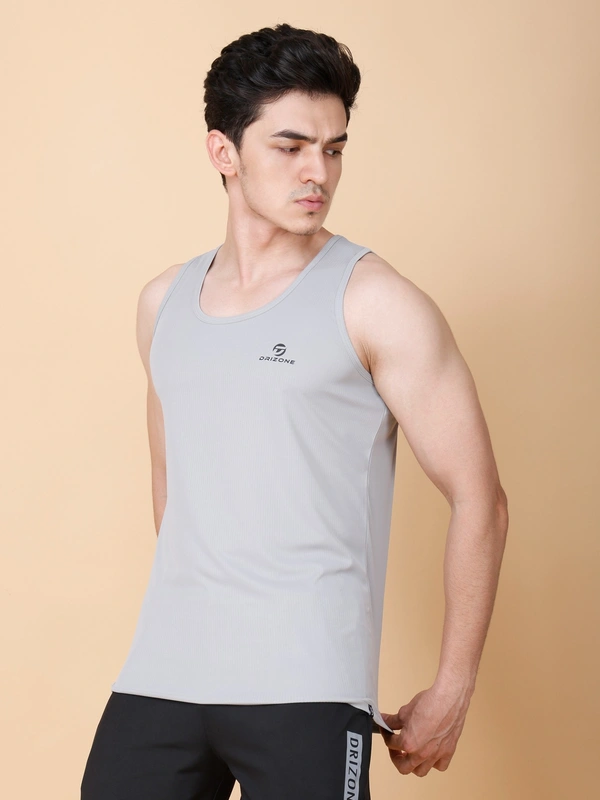 ESSENTIAL GYM TANK TOP/SANDO - L, LIGHT GREY