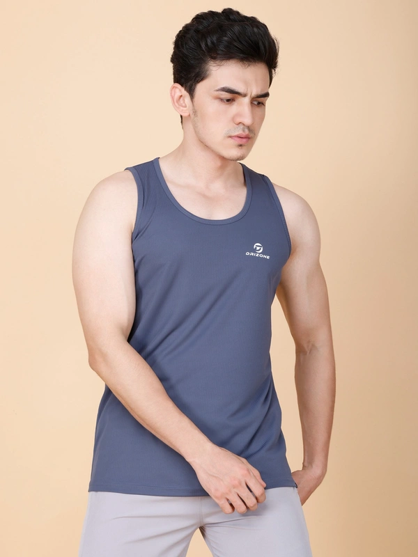 ESSENTIAL GYM TANK TOP/SANDO - M, BLUE
