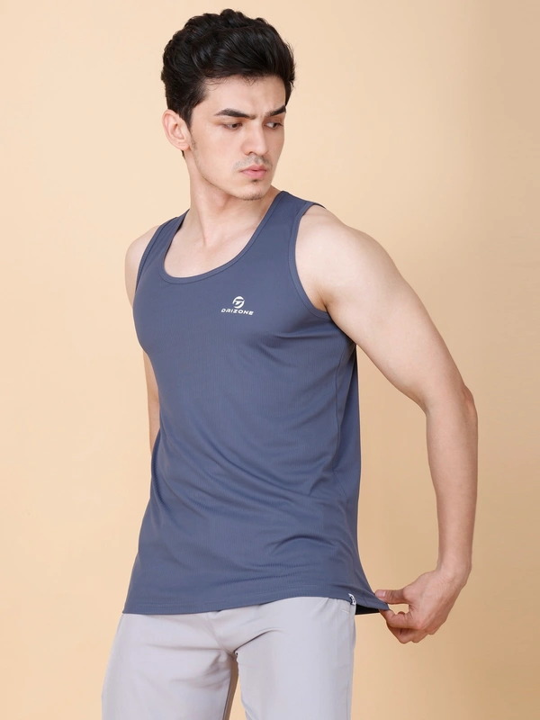 ESSENTIAL GYM TANK TOP/SANDO - M, BLUE