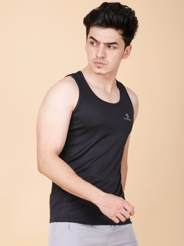 ESSENTIAL GYM TANK TOP/SANDO - L, BLACK