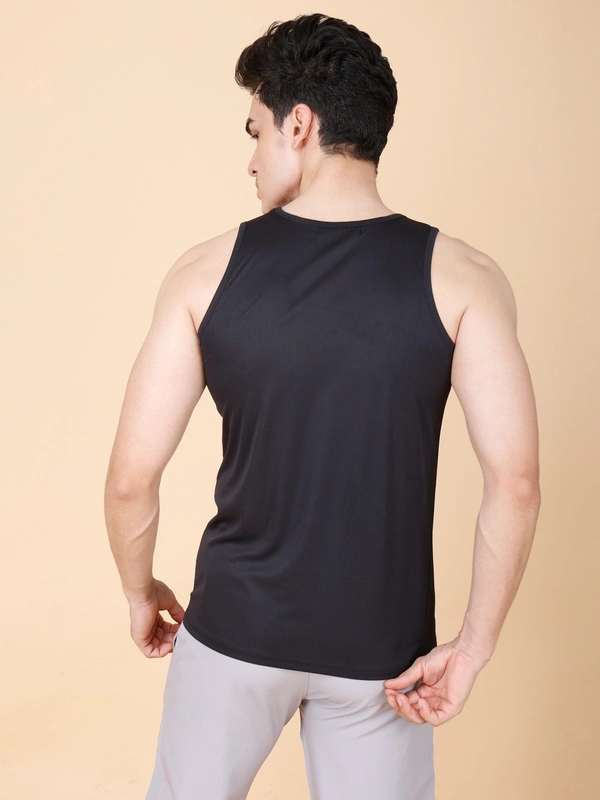 ESSENTIAL GYM TANK TOP/SANDO - L, BLACK