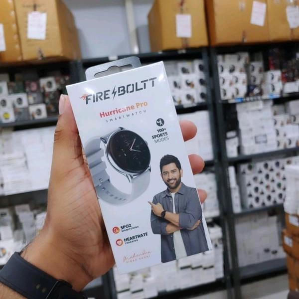 Fire Boltt Fire-Boltt Hurricane Pro features a 35.3mm (1.39-inch) Hd Display, 123 Sports Modes, IP67 Water Resistant, Smart Notifications,  Strong Battery Life, and SpO2 Monitoring - Black, Free