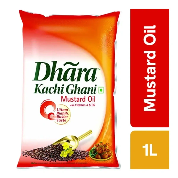 Dhara Mustard Oil 1ltr, Kachi Ghani - 1L