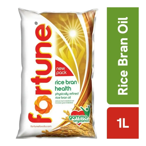 Fortune Rice Bran Health Oil 1 Liter, Pouch Pack - 1 L