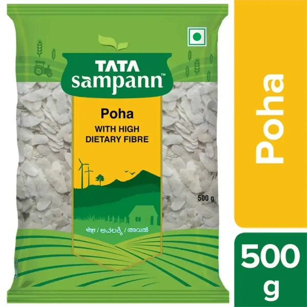 Tata Sampann High Dietary Poha 500 gm High in Fibre, Thick - 500g